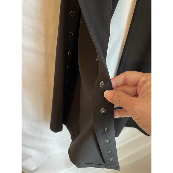 Lovers & Friends NWOT Size M Black Wide Leg Trouser Pants Hidden Snap Outseam - Picture 3 of 8